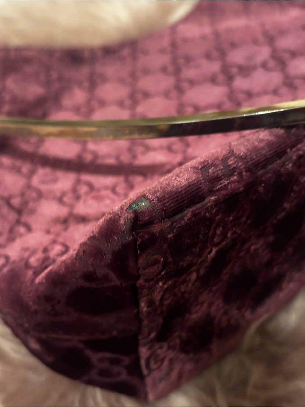 ❤️🔥FlaShSaLE❤️🔥Rare Vintage Gucci Tom Ford Velvet Bag in Deep Plum $1049 - Picture 10 of 13